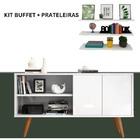 Kit Três Prateleira Branca Acompanhado Com Rack Para Apartame