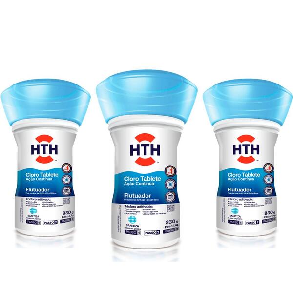 Kit Três Unidades De Flutuador Advanced 830gr Hth Piscinas
