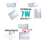 Kit Trilho 1 Metro Branco Eletrificado Com 2 Spots Led 7w 650