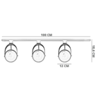 Kit Trilho 1 Metro Preto Com 3 Spot Ar111 Luz Quente