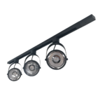 Kit Trilho 1 Metro Preto Com 3 Spot Ar111 Luz Quente