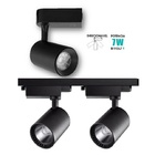 Kit Trilho 1 Metro Preto Eletrificado Com 2 Spots Led 7w 6500k