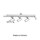 Kit Trilho 3 Spots Com LED Amarelo 15W Branco Blumenau Iluminação Bivolt