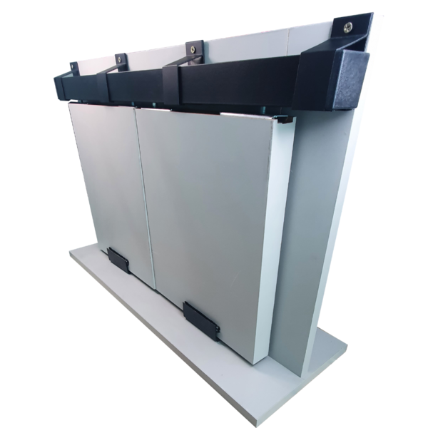 Kit Trilho Correr 4,00m 35x35 Alumínio Preto P/ Duas Portas D