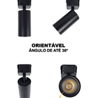 Kit Trilho Eletrificado 1,5m com 5 Spot Led Direcionáveis 7w