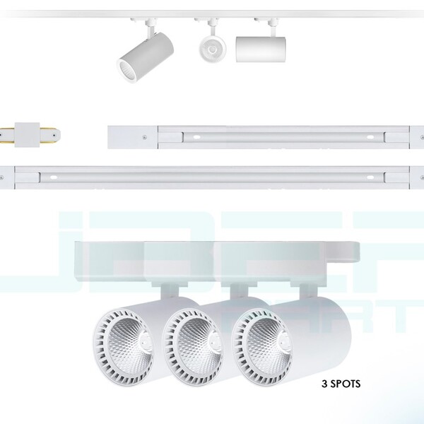 Kit Trilho Eletrificado 1 5m + 3 Spots Led 7w Bivolt Branco B