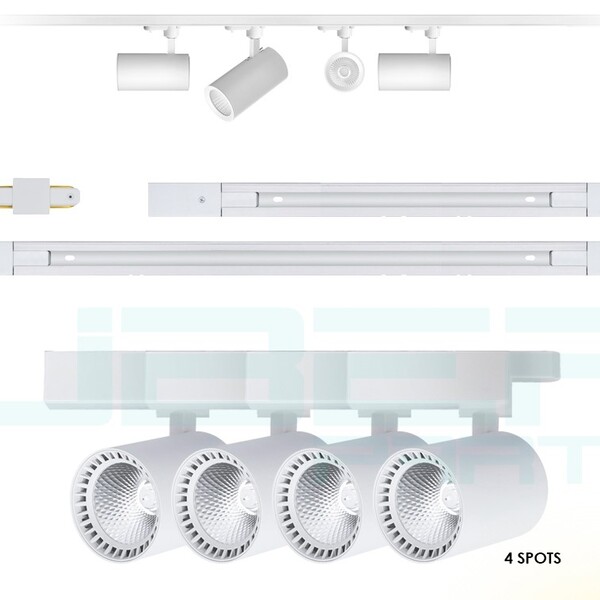 Kit Trilho Eletrificado 1 5m + 4 Spots Led 7w Bivolt Branco B