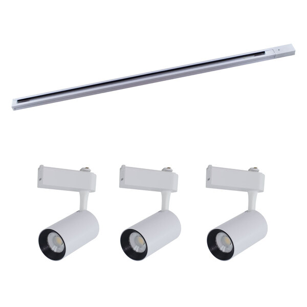 Kit Trilho Eletrificado 1 Metro + 3 Spot 10w 3000k Branco St2