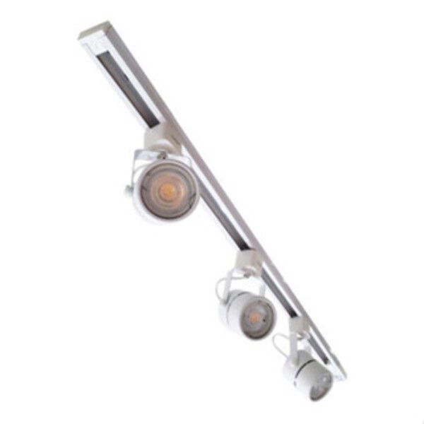 Kit Trilho Eletrificado 1 Metro Branco + 3 Spots Gu10 Branco