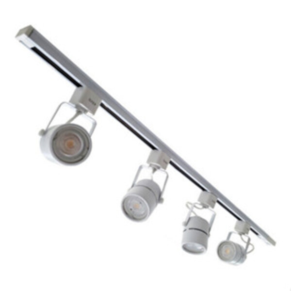 Kit Trilho Eletrificado 1 Metro Branco + 4 Spots Gu10 Branco