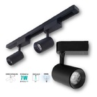 Kit Trilho Eletrificado 1 Metro Com 2 Spots Led Preto 7w 6500k