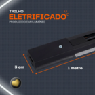 Kit Trilho Eletrificado 1m + 3 Spot Led 7w Preto 3000k Luz Qu