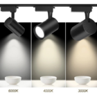 Kit Trilho Eletrificado 1m + 3 Spot Led 7w Preto 3000k Luz Qu