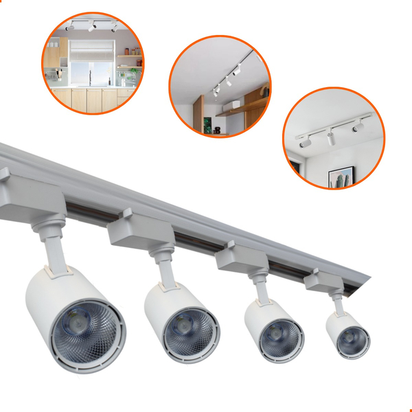 Kit Trilho Eletrificado 1m + 4 Spot Led 7w Branco Branco Neut