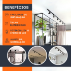 Kit Trilho Eletrificado 1m + 4 Spot Led 7w Preto 3000k Luz Qu