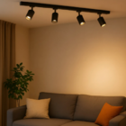 Kit Trilho Eletrificado 1m + 4 Spot Led 7w Preto 6000k Luz Fr