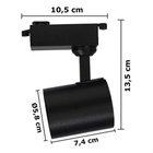 Kit Trilho Eletrificado 1m + 4 Spots 7w Preto Luz Branco Quen