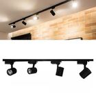 Kit Trilho Eletrificado 1m + 4 Spots 7w Preto Luz Branco Quen