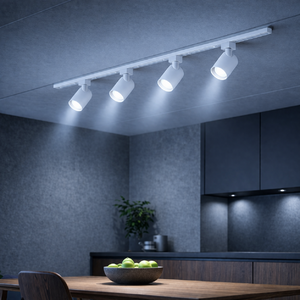 Kit Trilho Eletrificado 2 Metros Com 4 Spots Led 7w Branco 6000k Branco ...