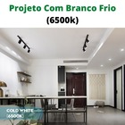 Kit Trilho Eletrificado 2 Metros Preto 6 Spots 12w Luz Branco