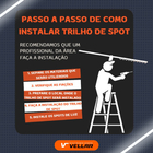 Kit Trilho Eletrificado 2m + 6 Spot Led 7w Branco Quente Preto