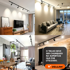 Kit Trilho Eletrificado 2m + 6 Spot Led 7w Preto Branco Frio