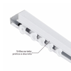 Kit Trilho Suiço Simples com 10 Rodízios 2metros Alumínio Espanha Branco