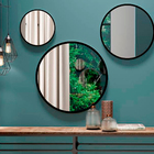 Kit Trio 3 Espelhos Decorativo Vidro Lapidado Redondo Suspens