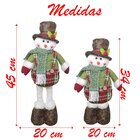 Kit Trio Bonecos De Natal Tecido Xadrez Natalino Pernas Ajust