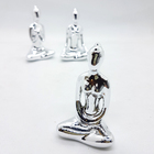 Kit Trio De Ioga No Espelho Estátua Meditação Porcelana Pta