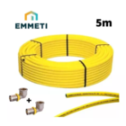 Kit Tubo Pex Multicamada 16mm Amarelo Emmeti + Conexões 5m