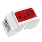 Kit Twdin Módulo Tomada Vermelha Padrão Brasileiro 2p+t + Sup