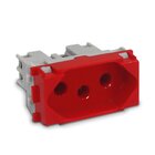 Kit Twdin Módulo Tomada Vermelha Padrão Brasileiro 2p+t + Sup