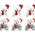 Kit Ursinho Pelúcia Natal Com Gorrinho 12cm 6 Unidades - Mast
