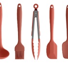 Kit Utensílios De Cozinha 5 Peças De Silicone Terracota Ou