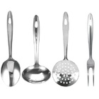 Kit Utensílios De Cozinha Inox 4 Peças Pequenas Colher, Conch