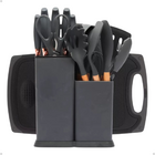Kit Utensilios Para Cozinha 19 Peças Silicone Preto