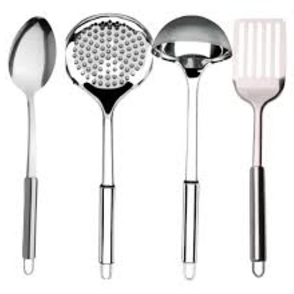 Kit Utensílios Para Cozinha 4 Peças Aço Inox