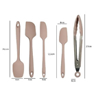 Kit Utensílios Silicone Espátula Pegador Confeitaria 5 Peças