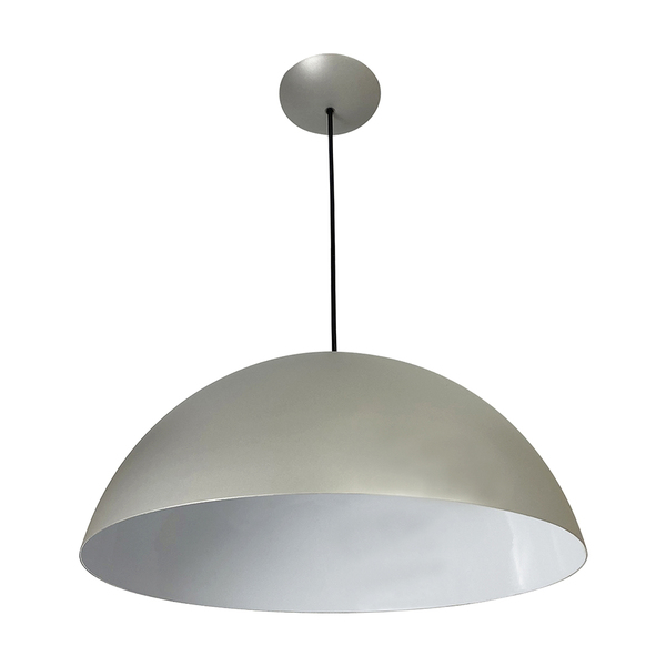 Kit Utron 2 Luminárias Pendente Alumínio Meia Lua 43cm Cinza