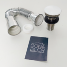 Kit Valvula Click Cerâmica E Sifao Sanfonado Cromado Universa