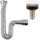 Kit Valvula Click Cerâmica E Sifao Sanfonado Cromado Universa