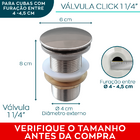 Kit Valvula Click Sifao Sanfonado Cromado Universal Flexível
