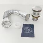 Kit Valvula Click Sifao Sanfonado Cromado Universal Flexível