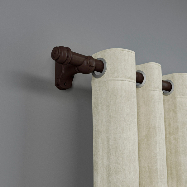 Kit Varão de Cortina 1,50 metros 19mm Aço Eco Europa Imbuia Belchior