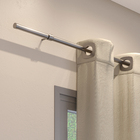 Kit Varão de Cortina 1,50 metros 19mm Aço Metal Prata DeVictor