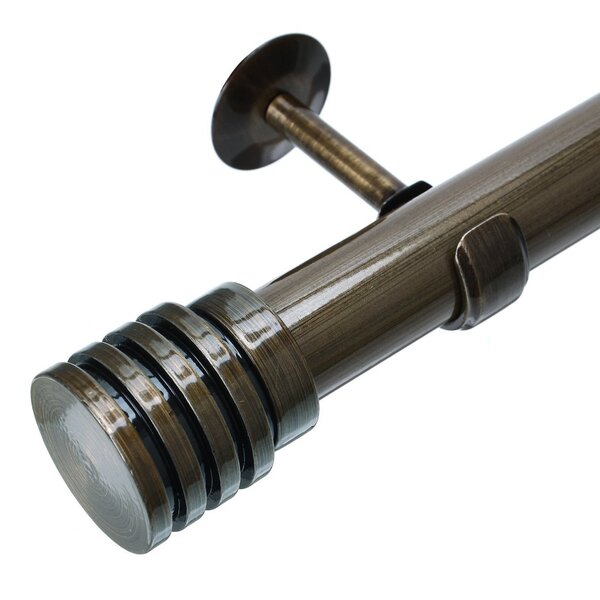 Kit Varão De Cortina 28mm 2m Ponteira Glacial Couselo Ouro Ve