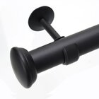 Kit Varão De Cortina 28mm 2m Ponteira Meia Lua Couselo Preto