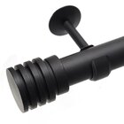 Kit Varão De Cortina 28mm 3m Ponteira Glacial Couselo Preto F