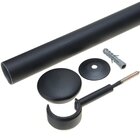 Kit Varão De Cortina 28mm 3m Ponteira Meia Lua Couselo Preto